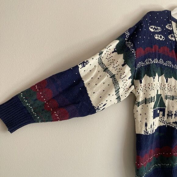 Northern Reflections Vtg Cardigan Sweater Medium Winter Holiday Grandmacore Ski - Picture 4 of 10